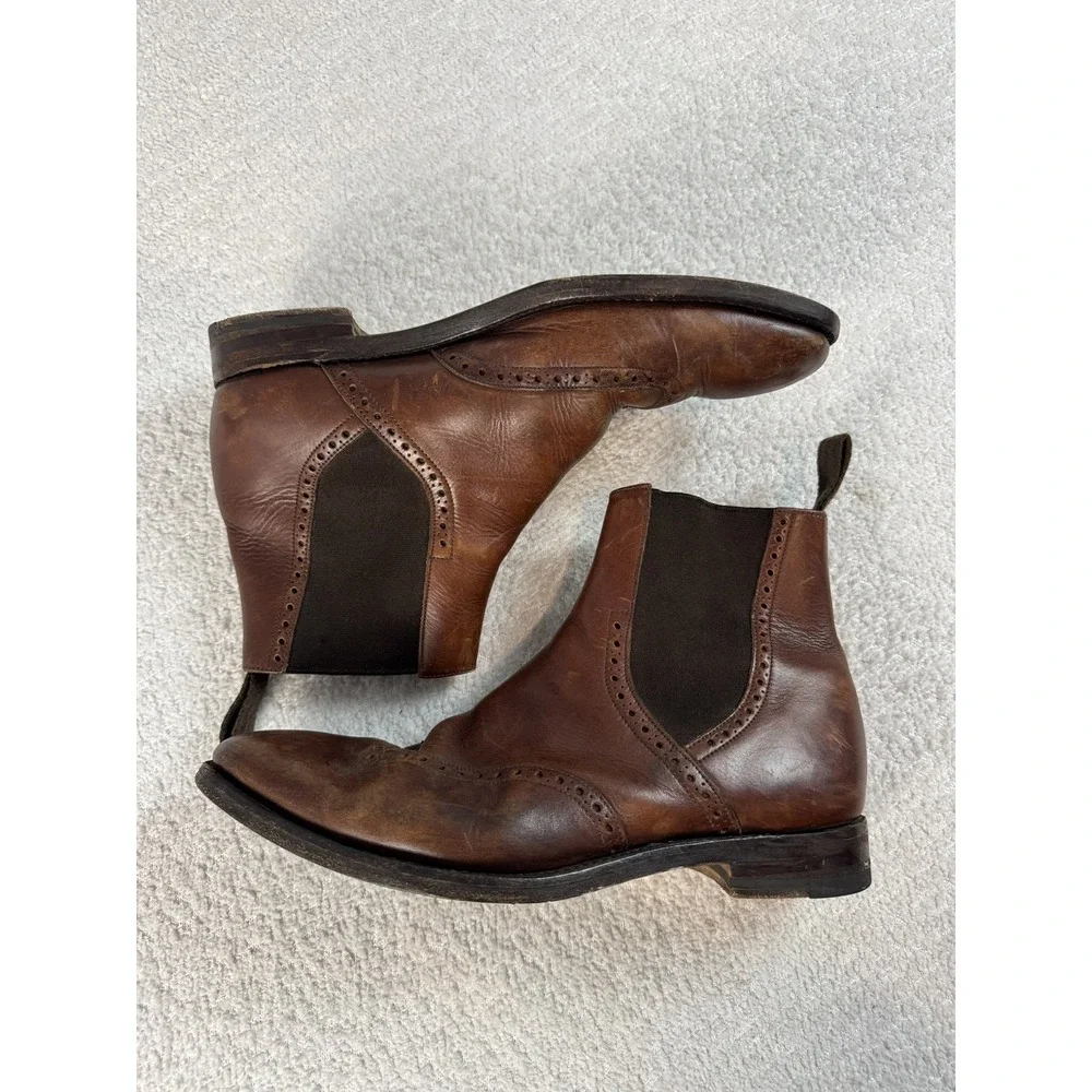 CHARLES‎ TYRWHITT MENS DARK BROWN SLIP. ON CHELSEA BOOTS US SIZE 10-11